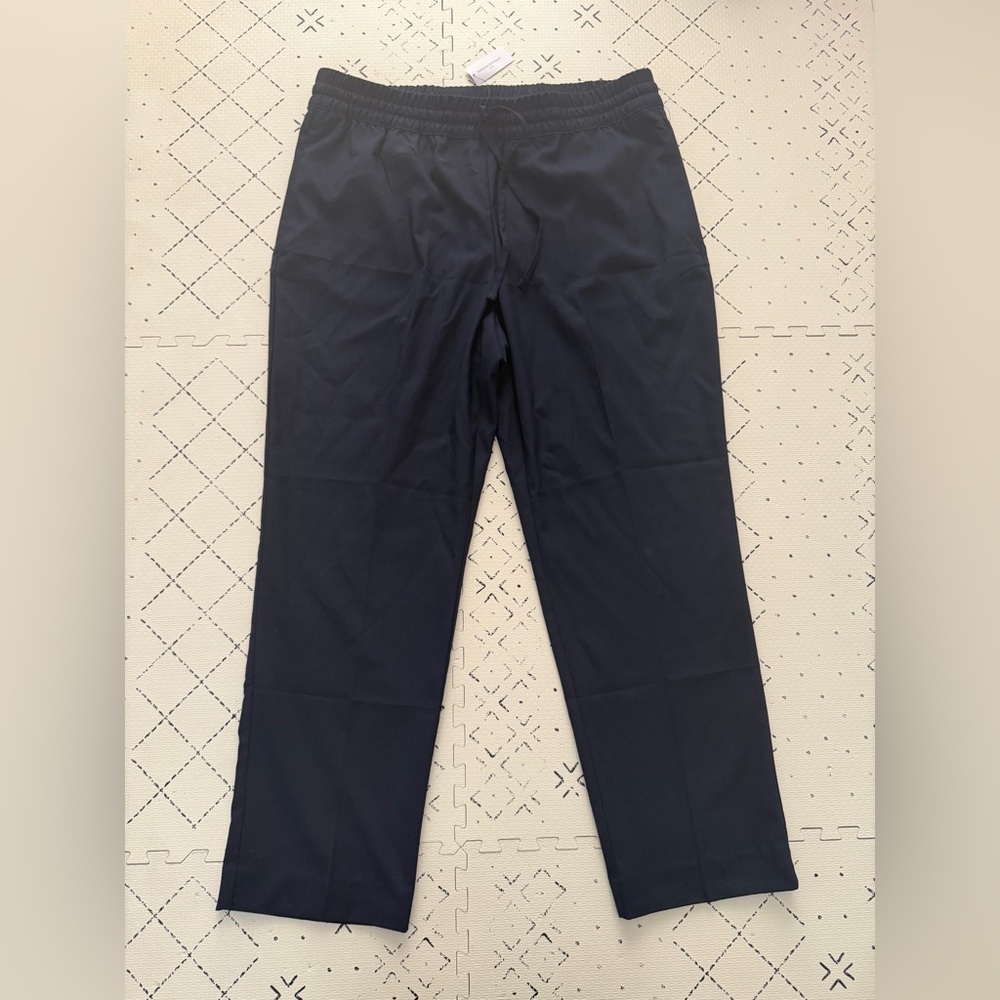 NWT Banana‎ Republic PULL-ON TAPERED PANT L navy blue
